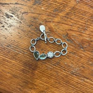 Lia Sophia bracelet. Silver 8in long. Circle clasp